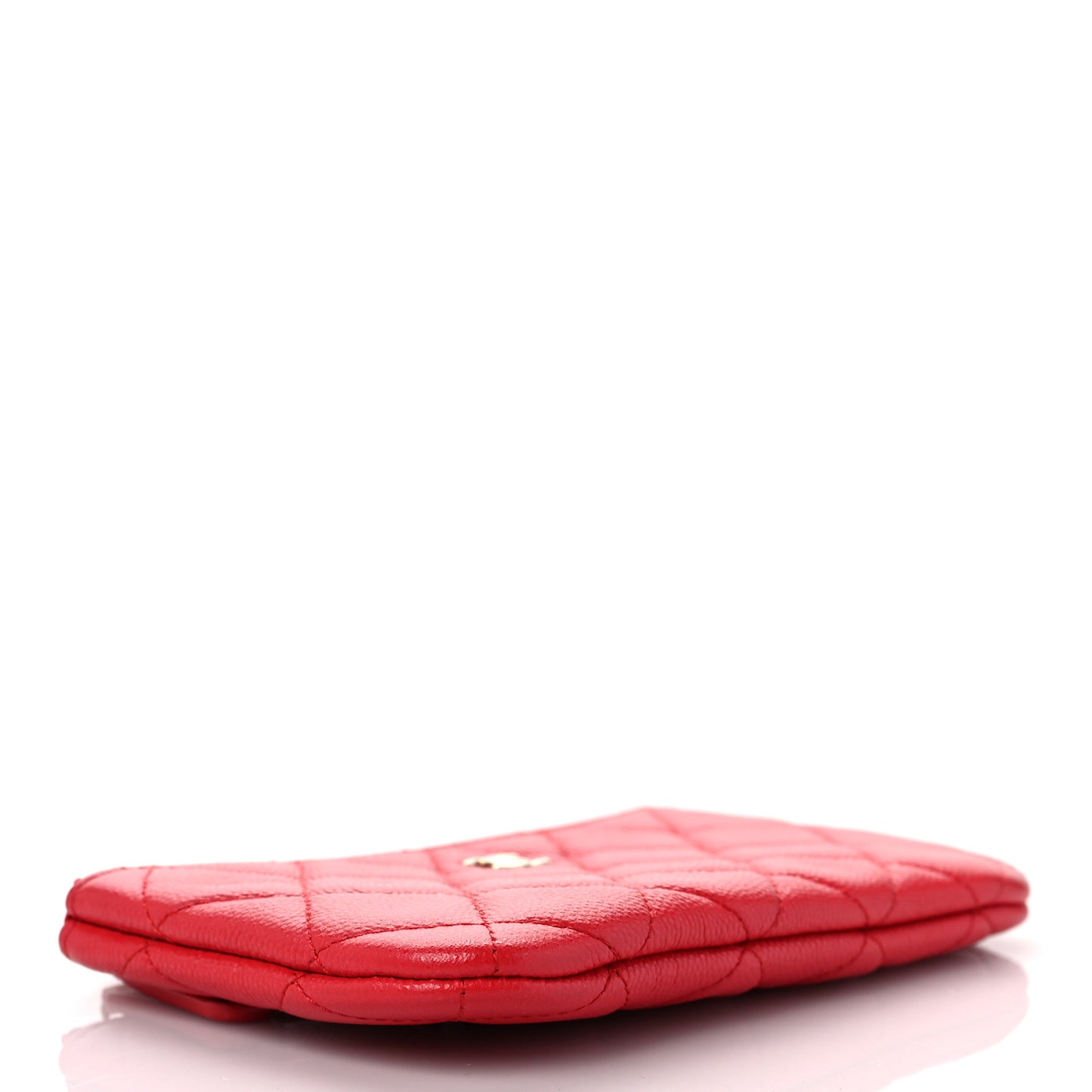 Caviar Quilted Small Cosmetic Case Red