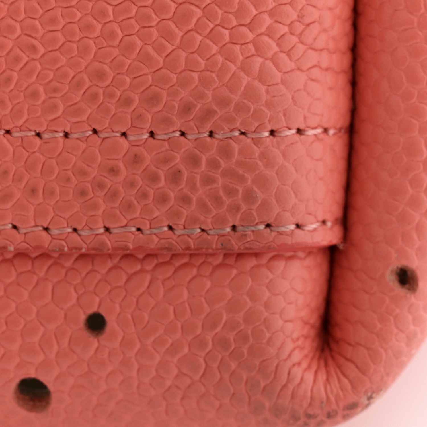 Chanel Perforated Grained Calfskin Small Shopping Tote Coral Beige 15 of 16