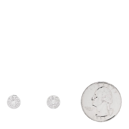 Tiffany 18K White Gold Diamond 1837 Circle Earrings 2 of 5