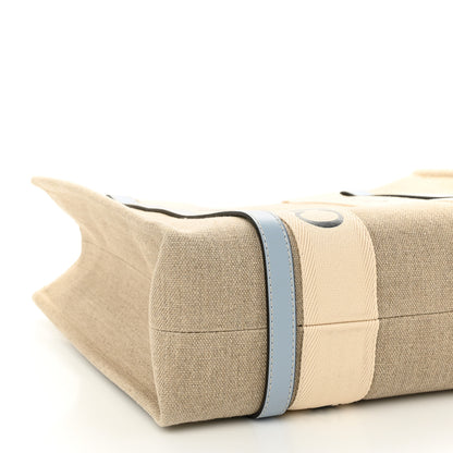 Chloe Linen Calfskin Medium Woody Ribbon Tote White Light Blue 8 of 9