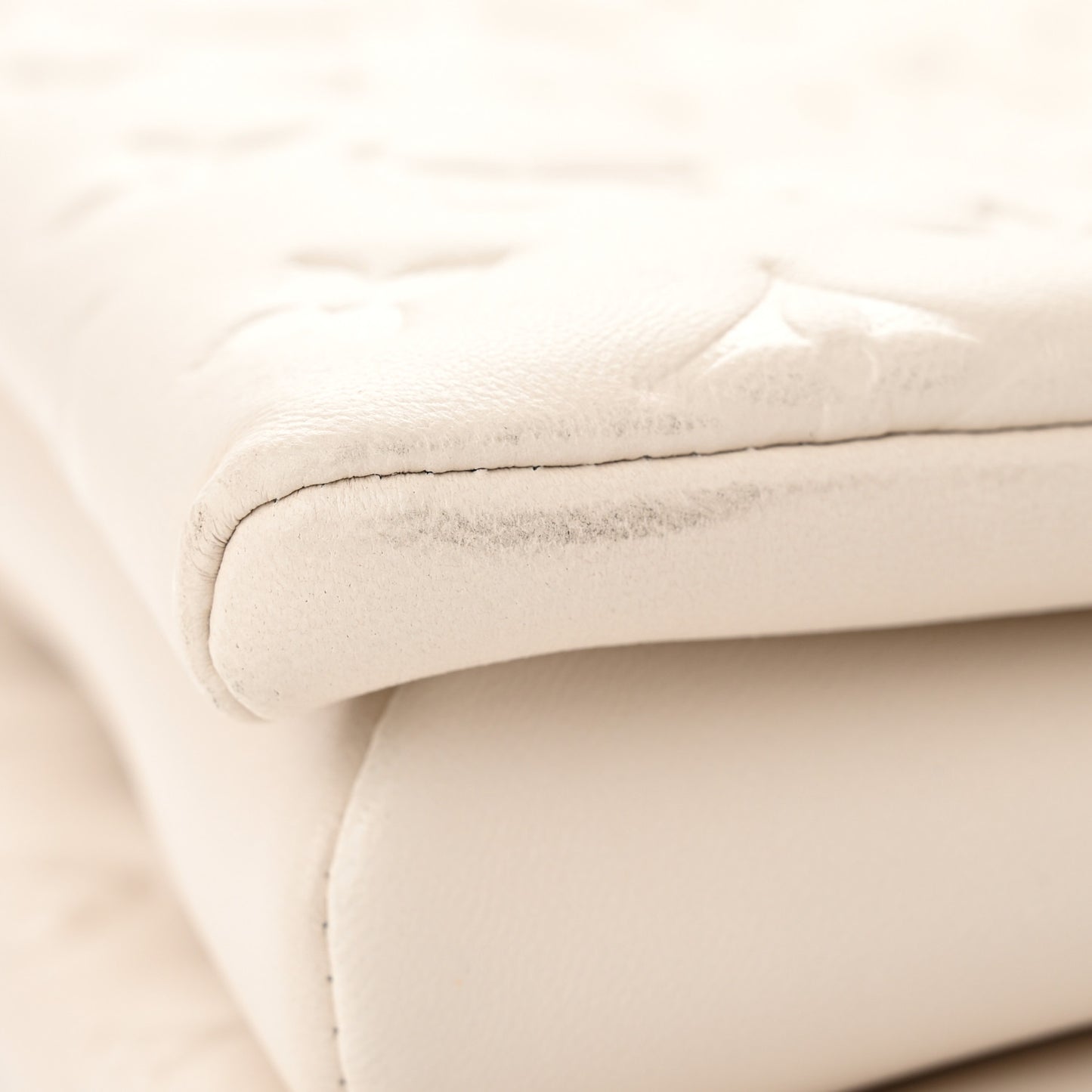 Lambskin Embossed Monogram Coussin PM Beige Cream