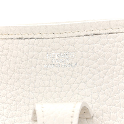 Hermes Taurillon Clemence Evelyne II PM White 6 of 13