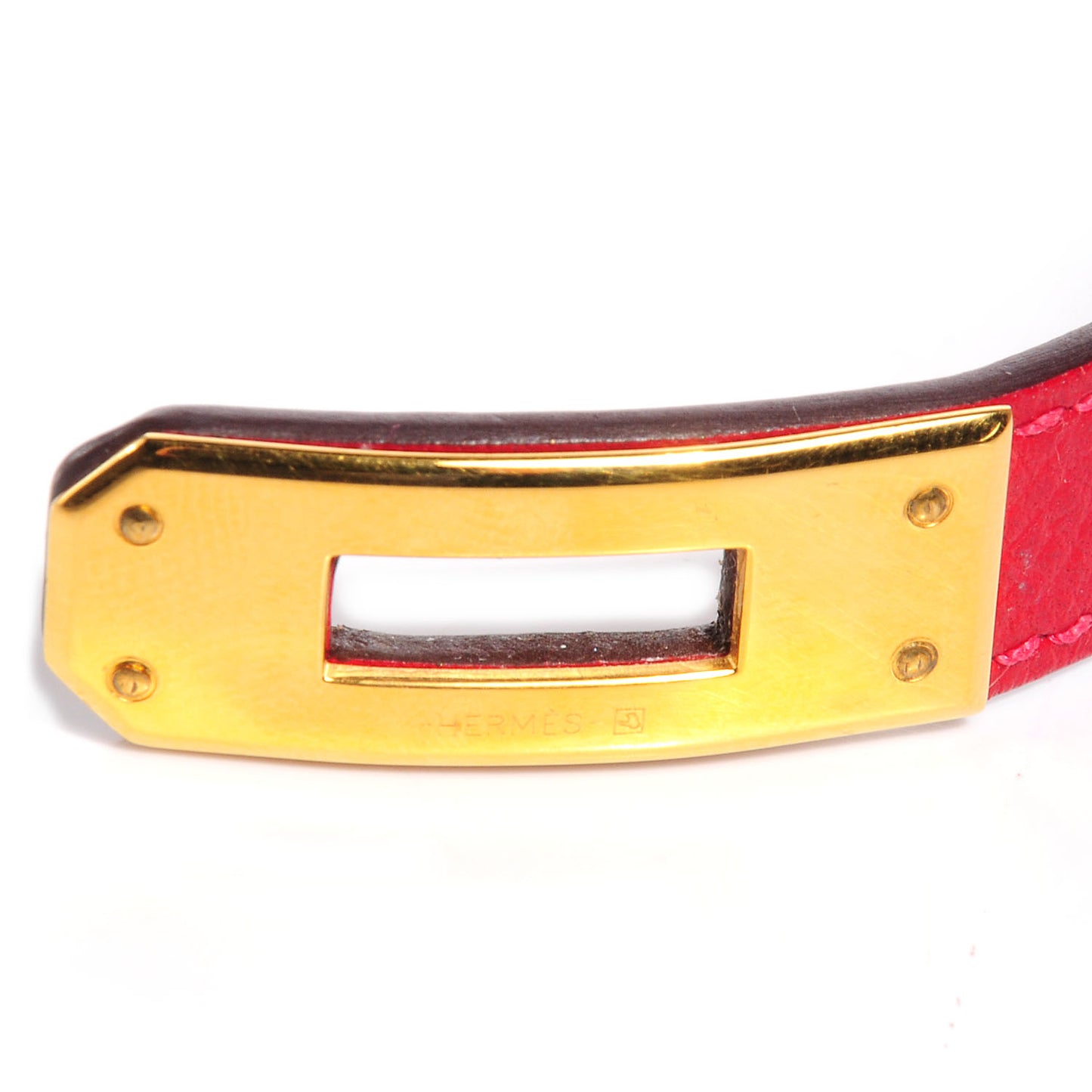 Epsom Kelly Double Tour Bracelet Small Rouge Casaque