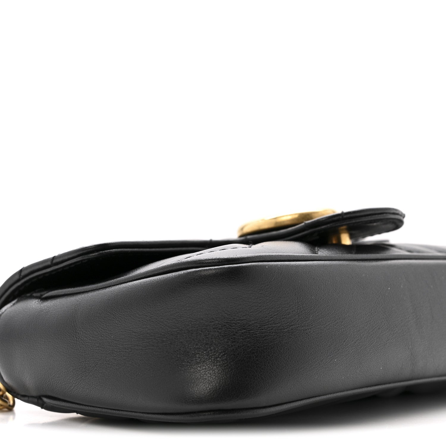 Gucci Calfskin Matelasse Super Mini GG Marmont Shoulder Bag Black 9 of 12