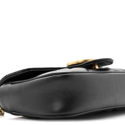 Gucci Calfskin Matelasse Super Mini GG Marmont Shoulder Bag Black 9 of 12