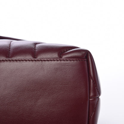 Saint Laurent Calfskin Y Quilted Monogram Small Loulou Chain Satchel Dark Legion Red 15 of 16