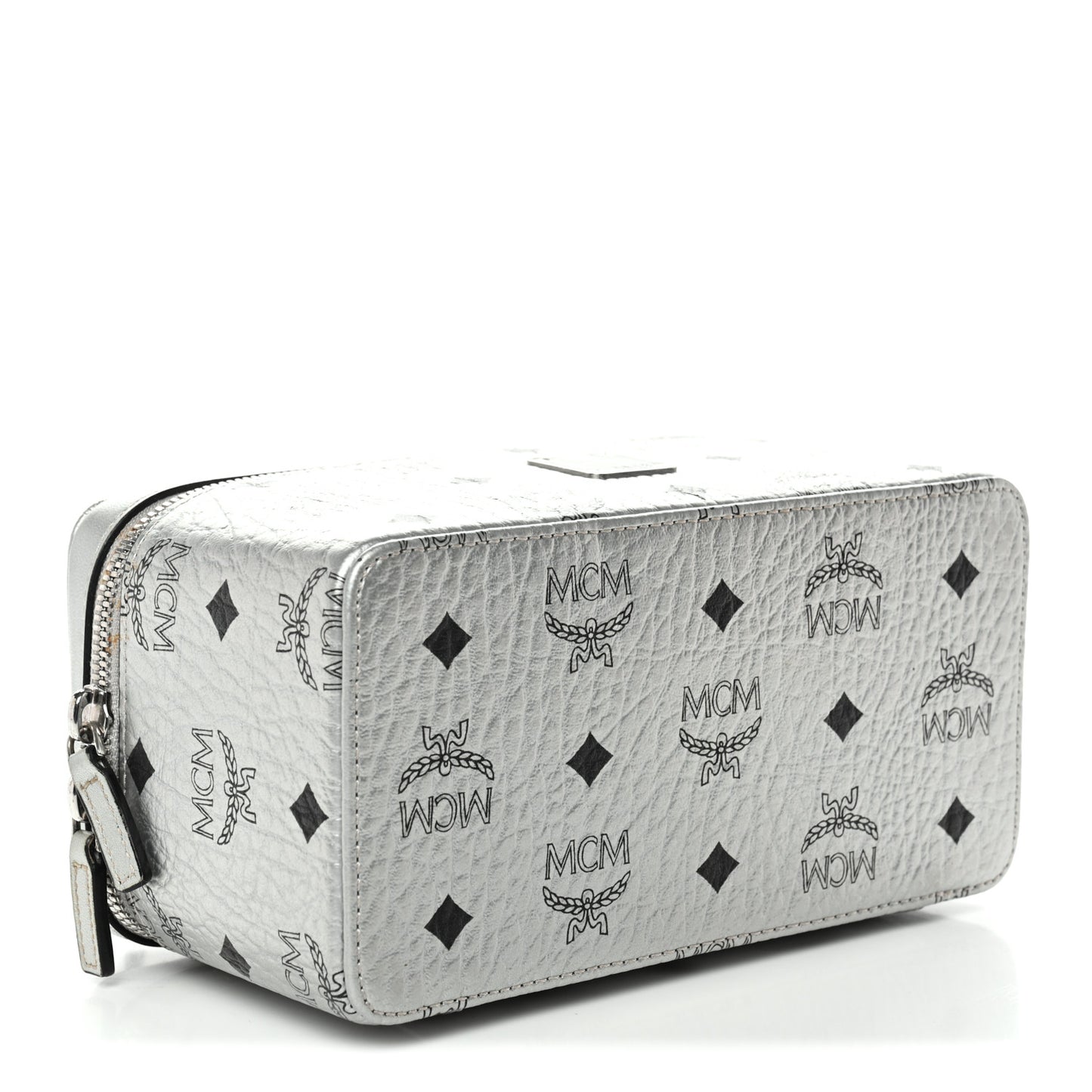 Metallic Visetos Vanity Case Silver