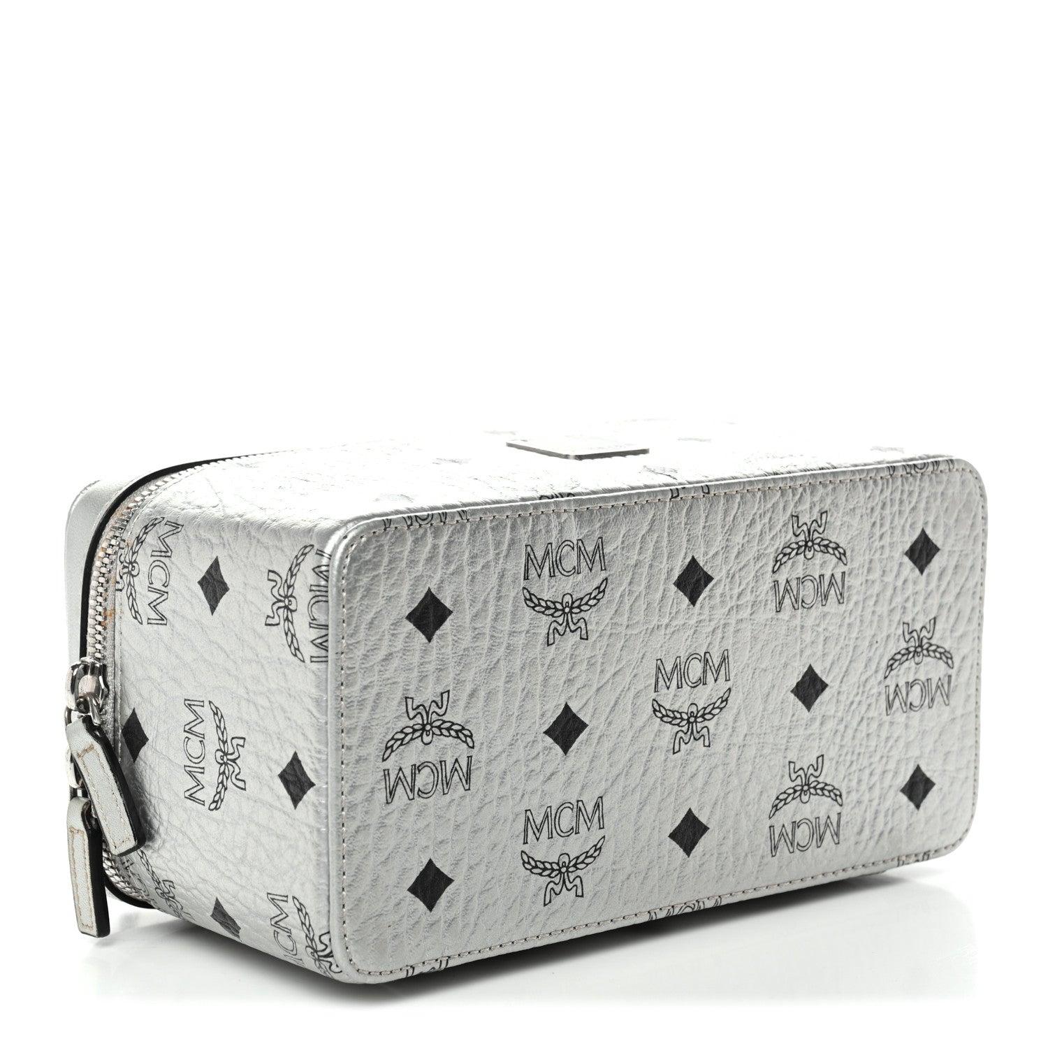 MCM Metallic Visetos Vanity Case Silver 4 of 9