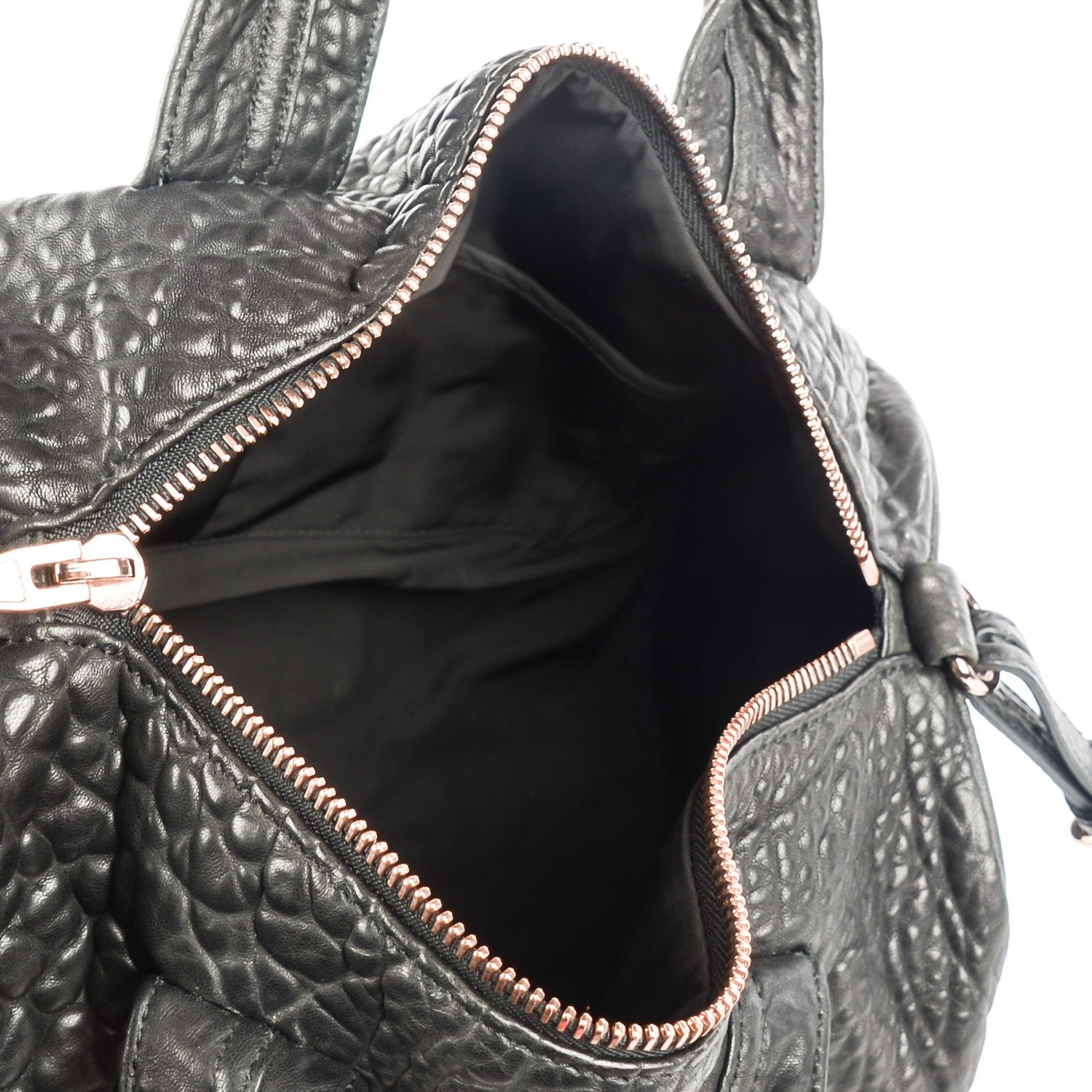 Alexander Wang Pebbled Lambskin Rocco Black Rose Gold Hardware 5 of 9