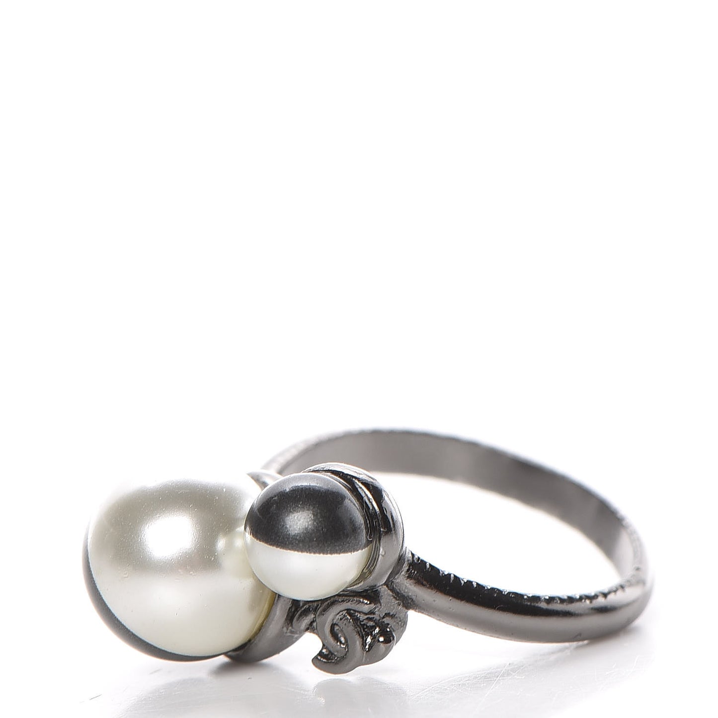 Pearl CC Ring 6 Silver Grey White