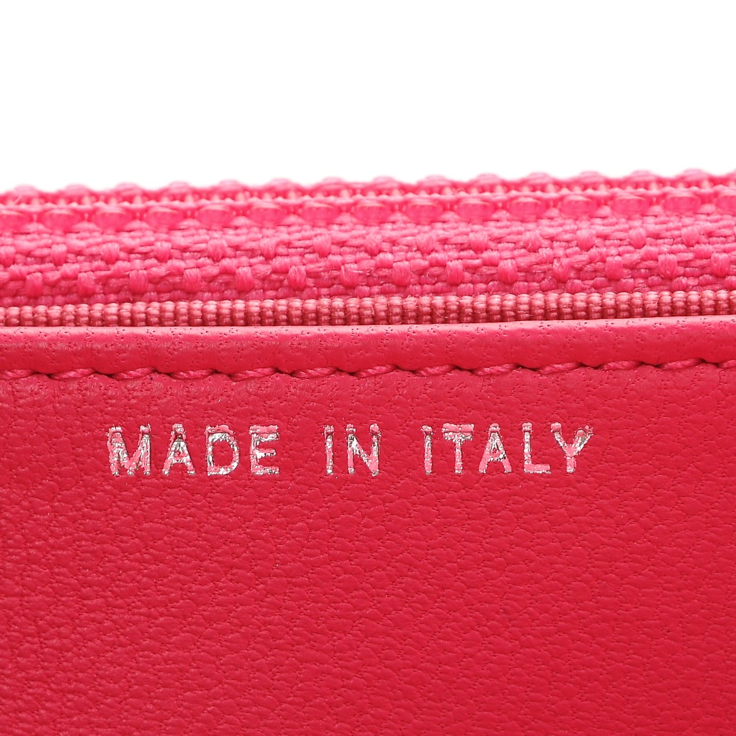 Lambskin Quilted Wallet On Chain WOC Dark Pink