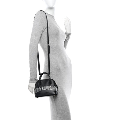 Balenciaga Calfskin Gothic Logo XXS Ville Top Handle Bag Black White 2 of 10