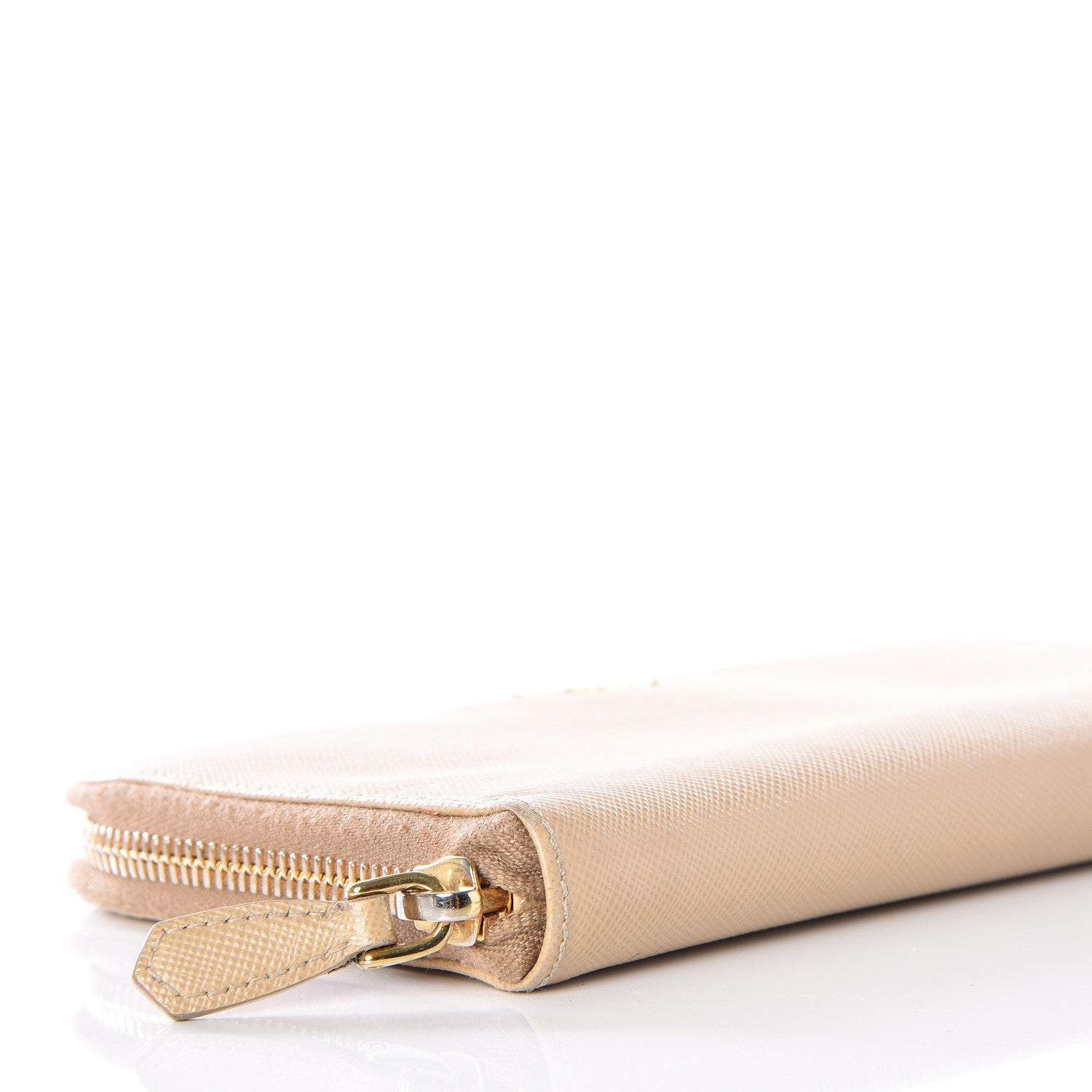 Prada Saffiano Metal Zip Around Wallet Sabbia 6 of 8
