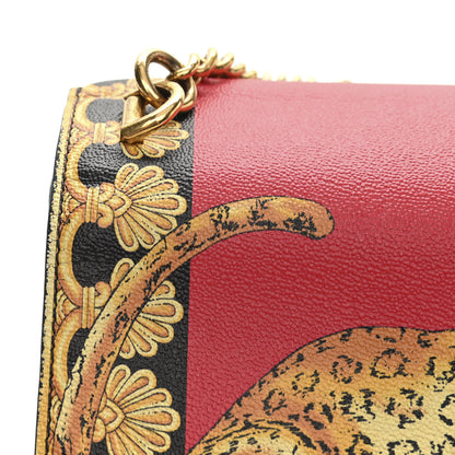 Versace Calfskin Leopard Baroque Print Medium Icon Chain Bag Black Multicolor 11 of 12