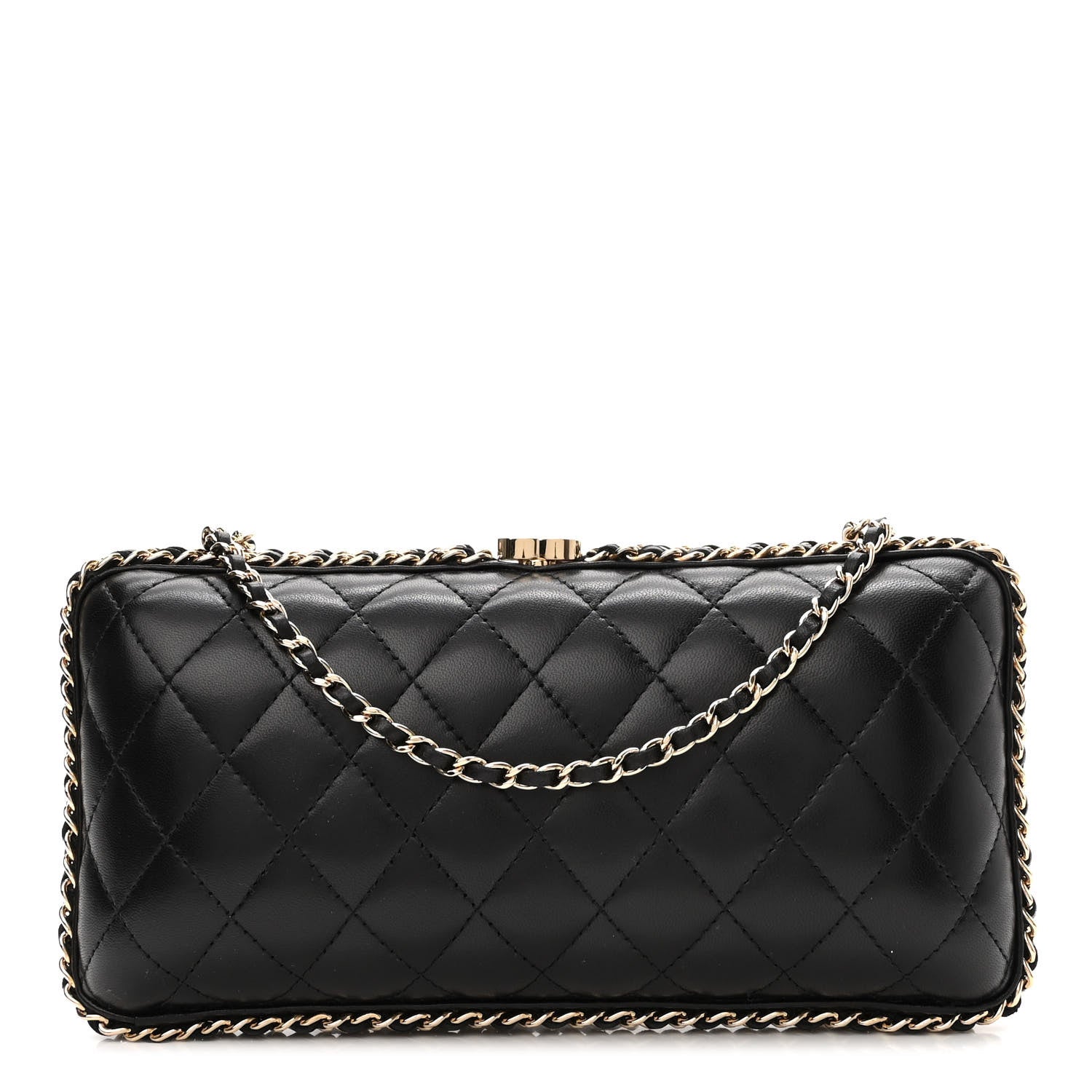Chanel Lambskin Quilted Chain Around Clutch Black 1 of 10