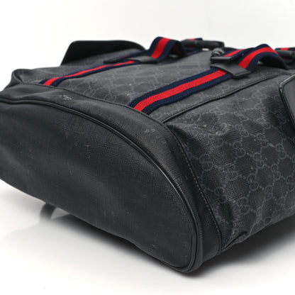 Gucci Soft GG Supreme Monogram Calfskin Web Double Buckle Backpack Black 10 of 15