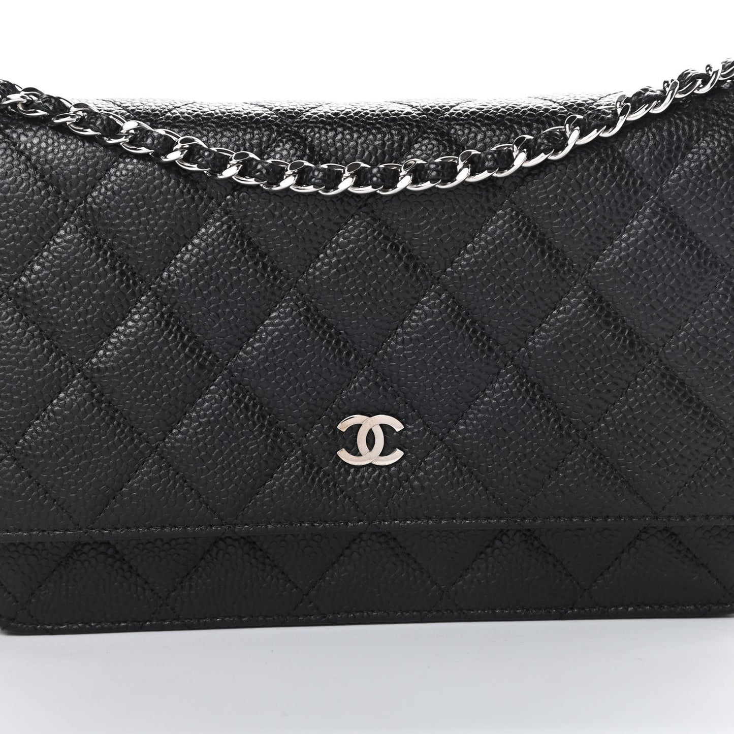 Caviar Quilted Wallet On Chain WOC Black