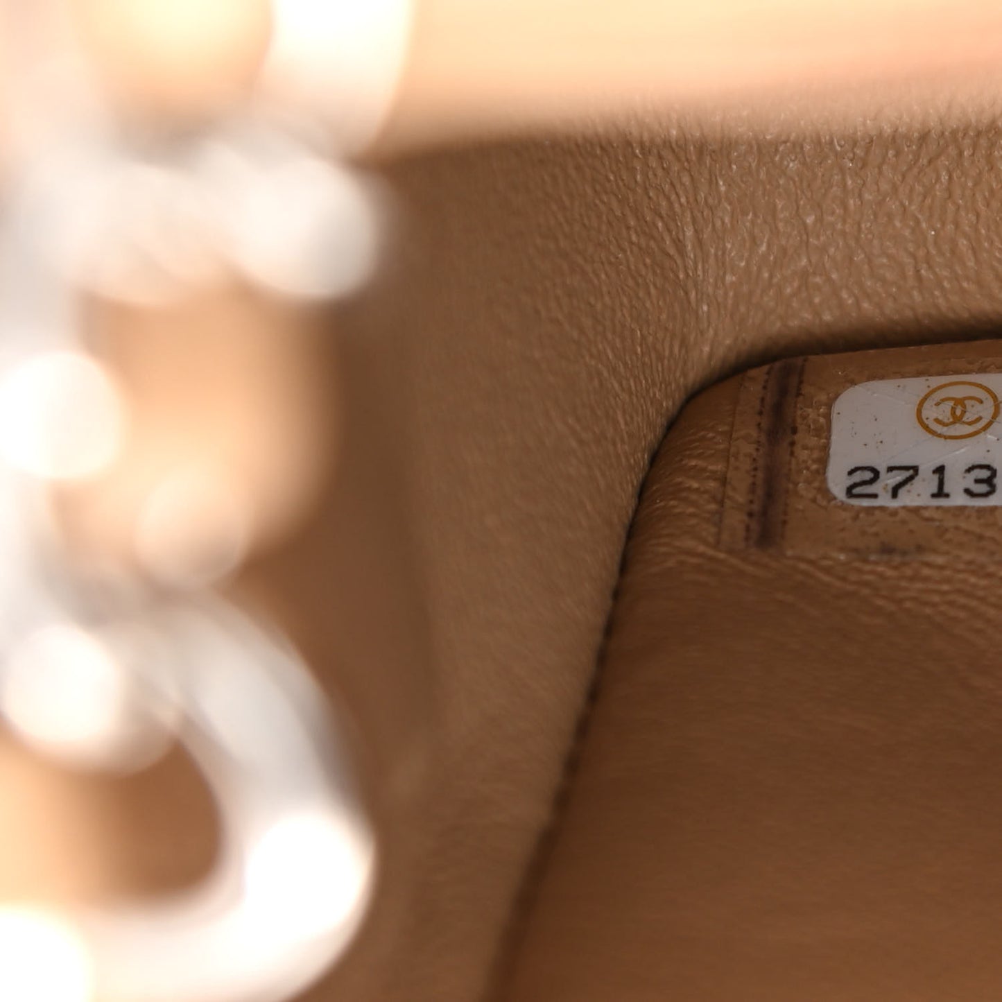 Lambskin Quilted Mini Rectangular Flap Beige
