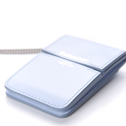 Burberry Calfskin Horseferry Print Card Case Lanyard Pale Blue 7 of 8