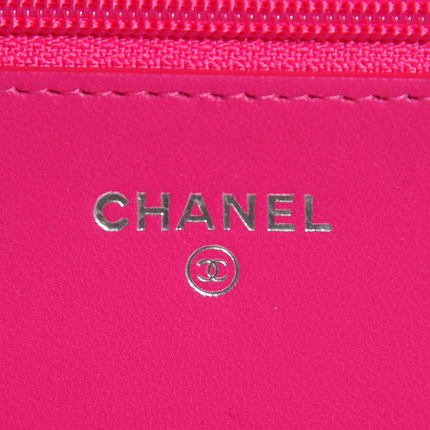 Chanel Lambskin Quilted Wallet On Chain WOC Dark Pink 6 of 8