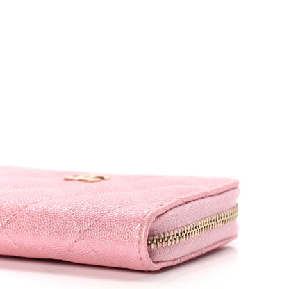 Chanel Iridescent Caviar Quilted Zip Coin Purse Pink 6 of 10