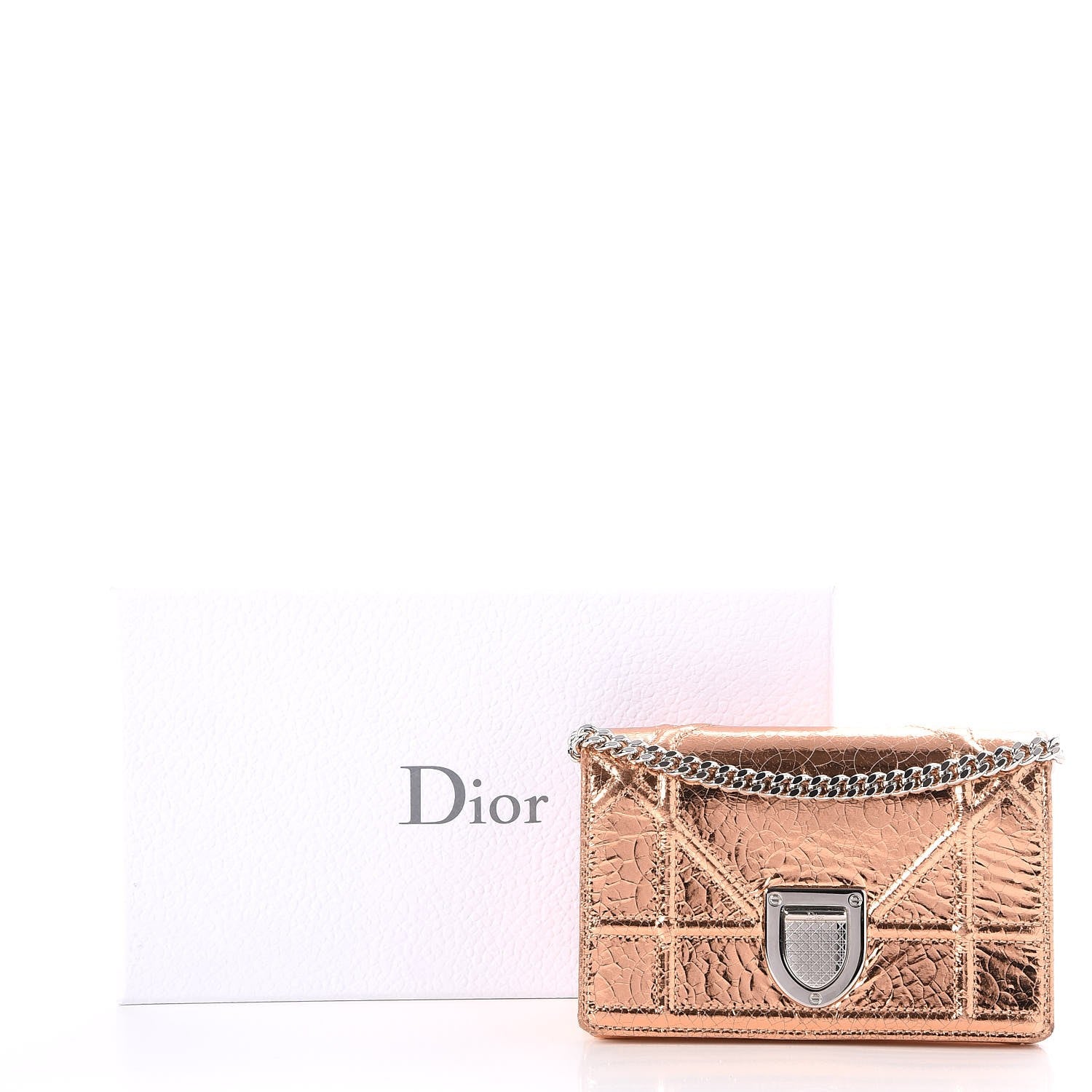 Christian Dior Ceramic Effect Deerskin Baby Diorama Flap Bag Gold 7 of 7