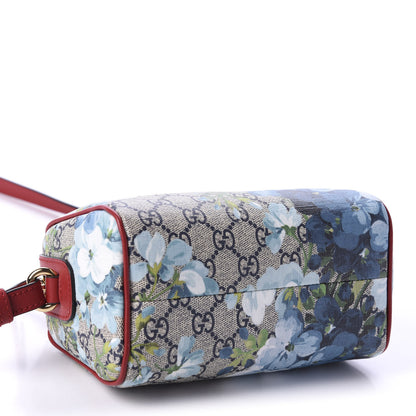Gucci GG Supreme Monogram Blooms Mini Boston Navy Blue Hibiscus 5 of 12