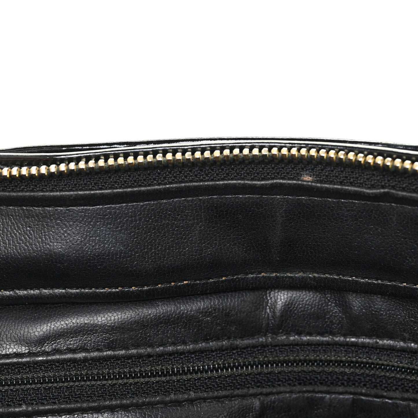 Patent Quilted Tote Black