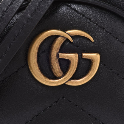 Gucci Calfskin Matelasse GG Marmont Round Mini Bag Black 8 of 9