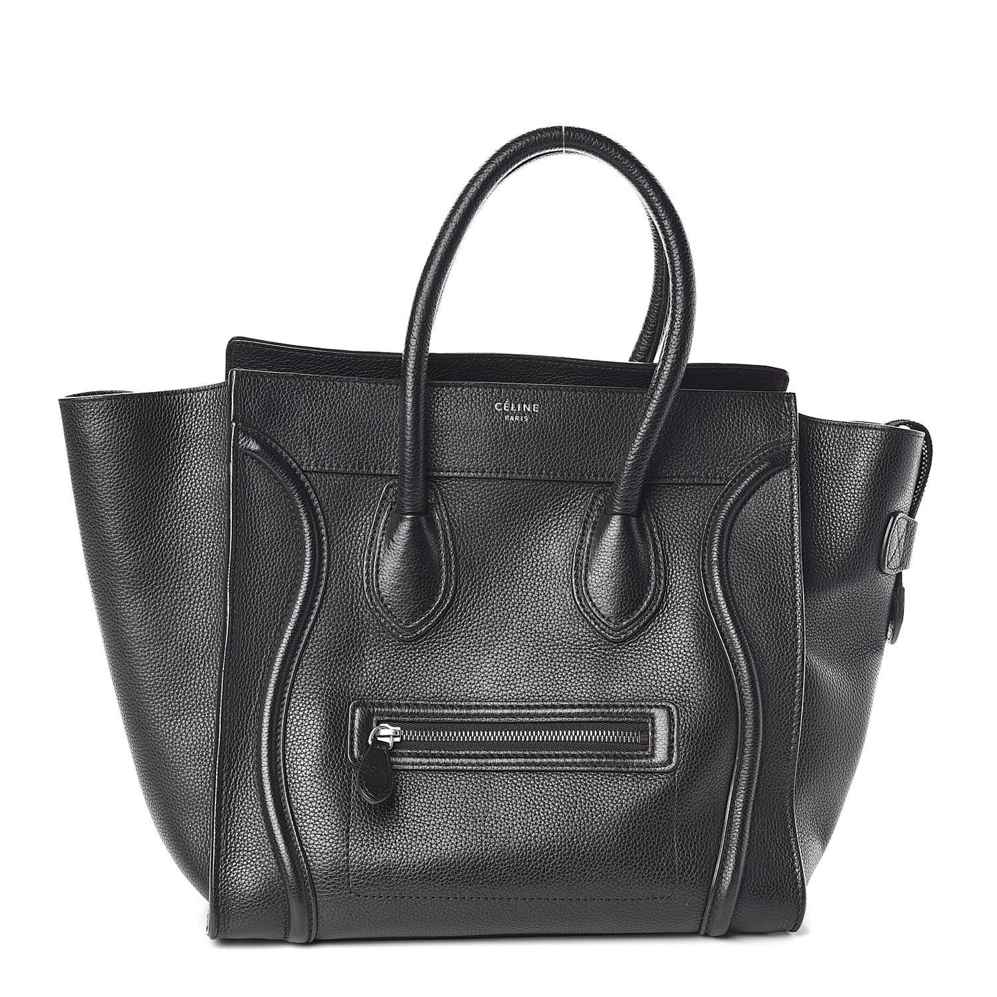 Drummed Calfskin Mini Luggage Black