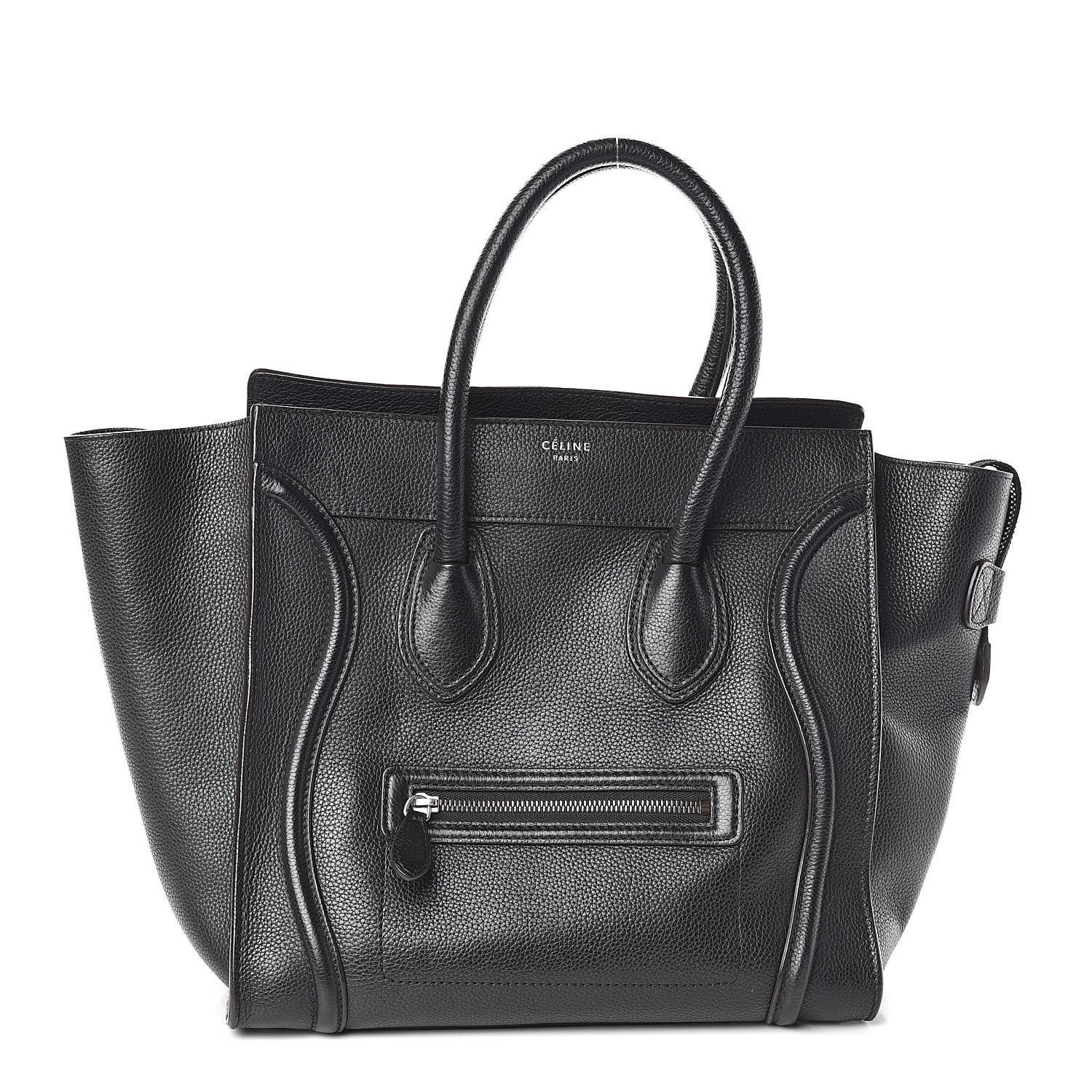 Celine Drummed Calfskin Mini Luggage Black 1 of 9