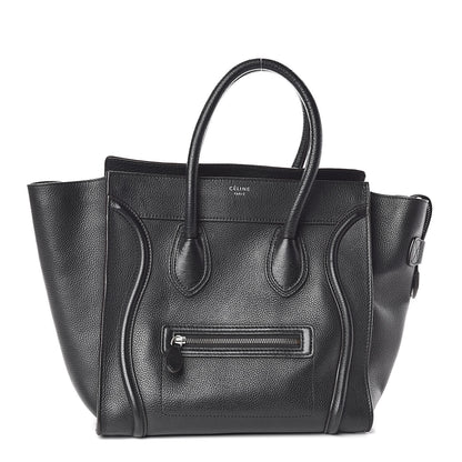 Celine Drummed Calfskin Mini Luggage Black 1 of 9