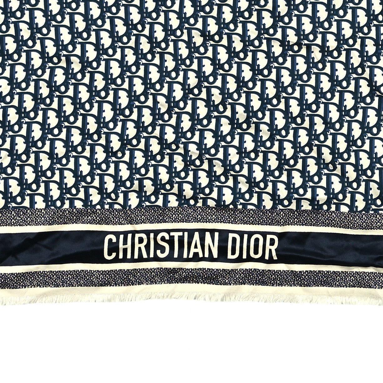 Silk Oblique Scarf Blue
