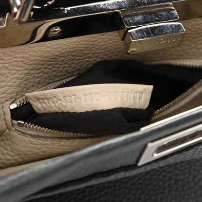 Fendi Cuoio Romano Selleria Bi-Color Mini Peekaboo Iconic Satchel Asfalto Latte 8 of 11