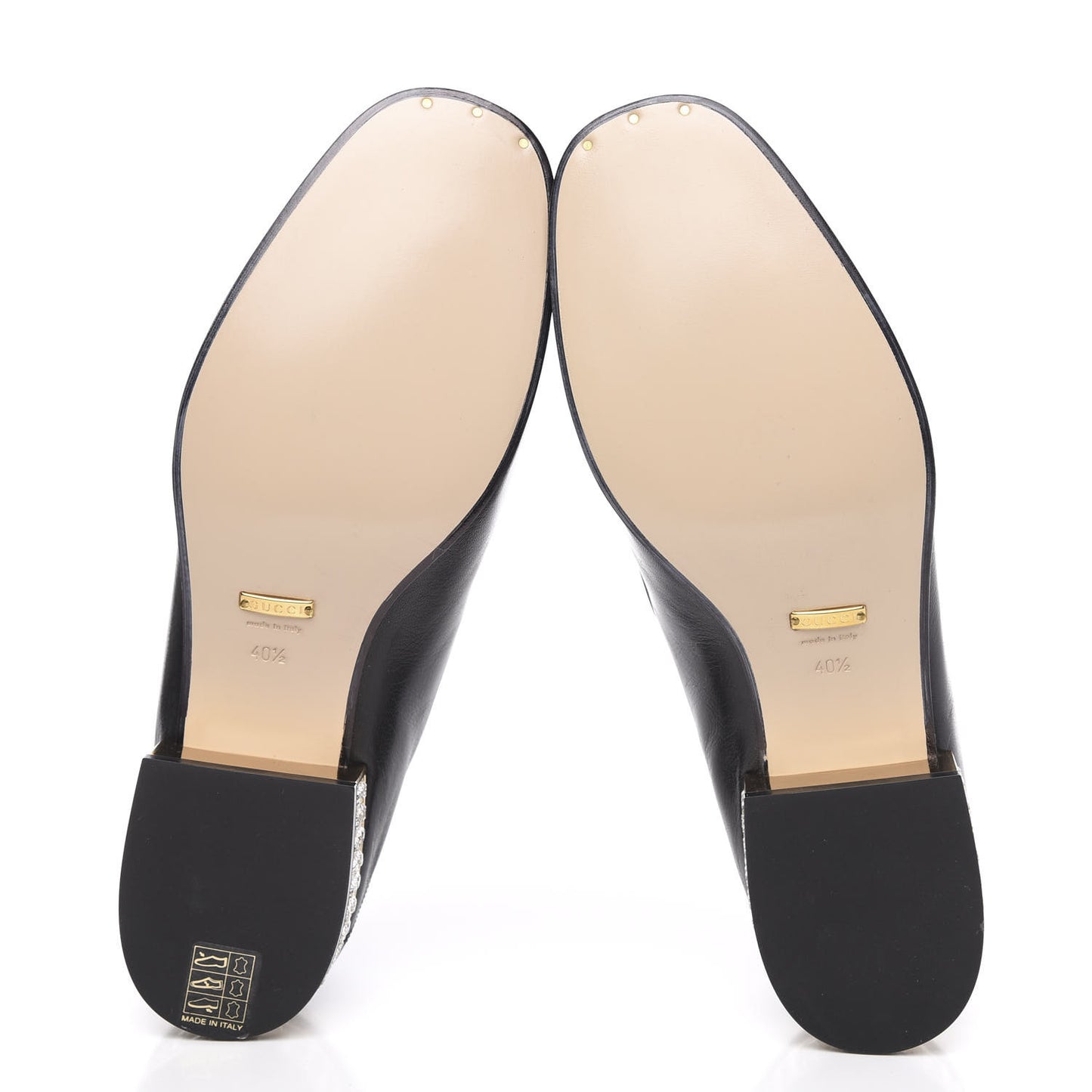 Goatskin Crystal Womens Horsebit Loafers 40.5 Black