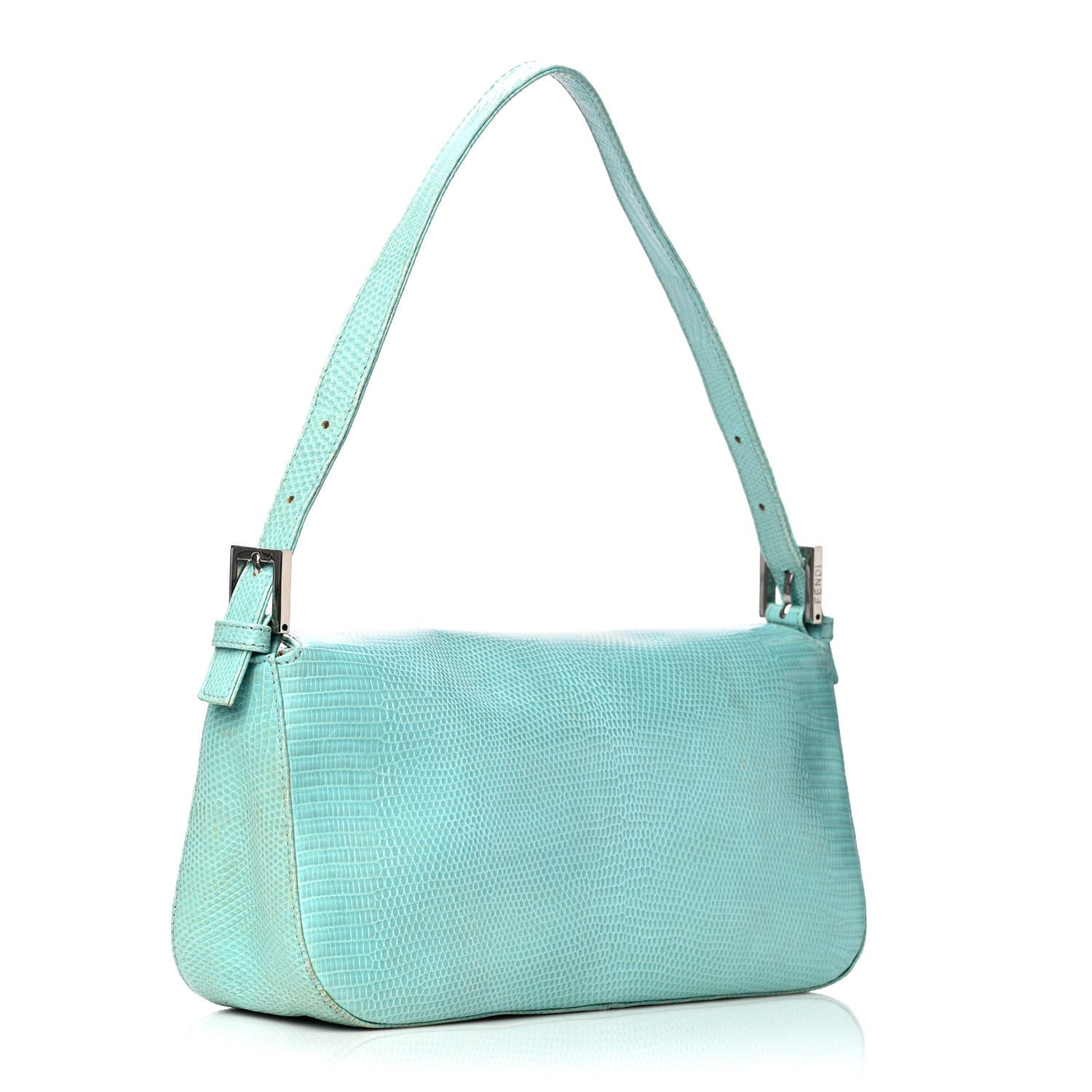 Fendi Lizard Small Baguette Verde Celeste 3 of 14