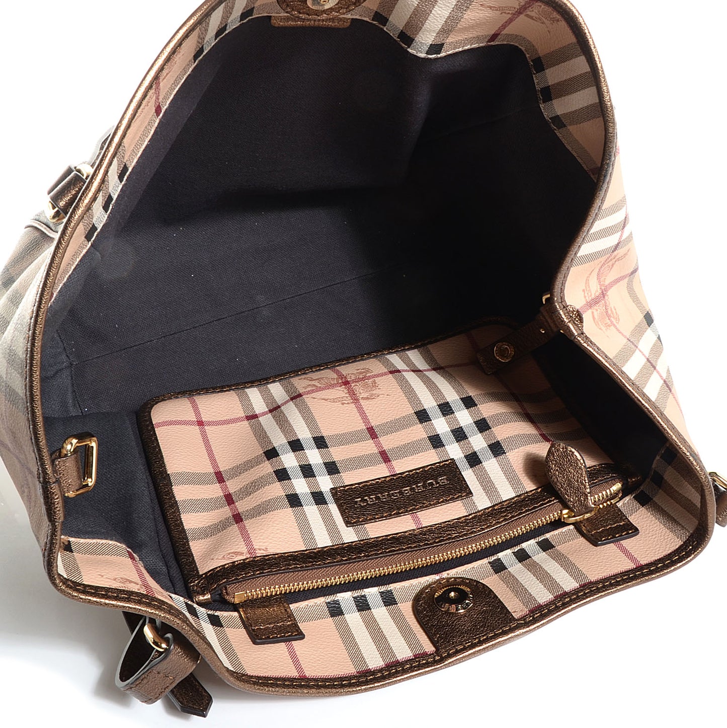 Haymarket Check Small Canterbury Tote Antique Gold