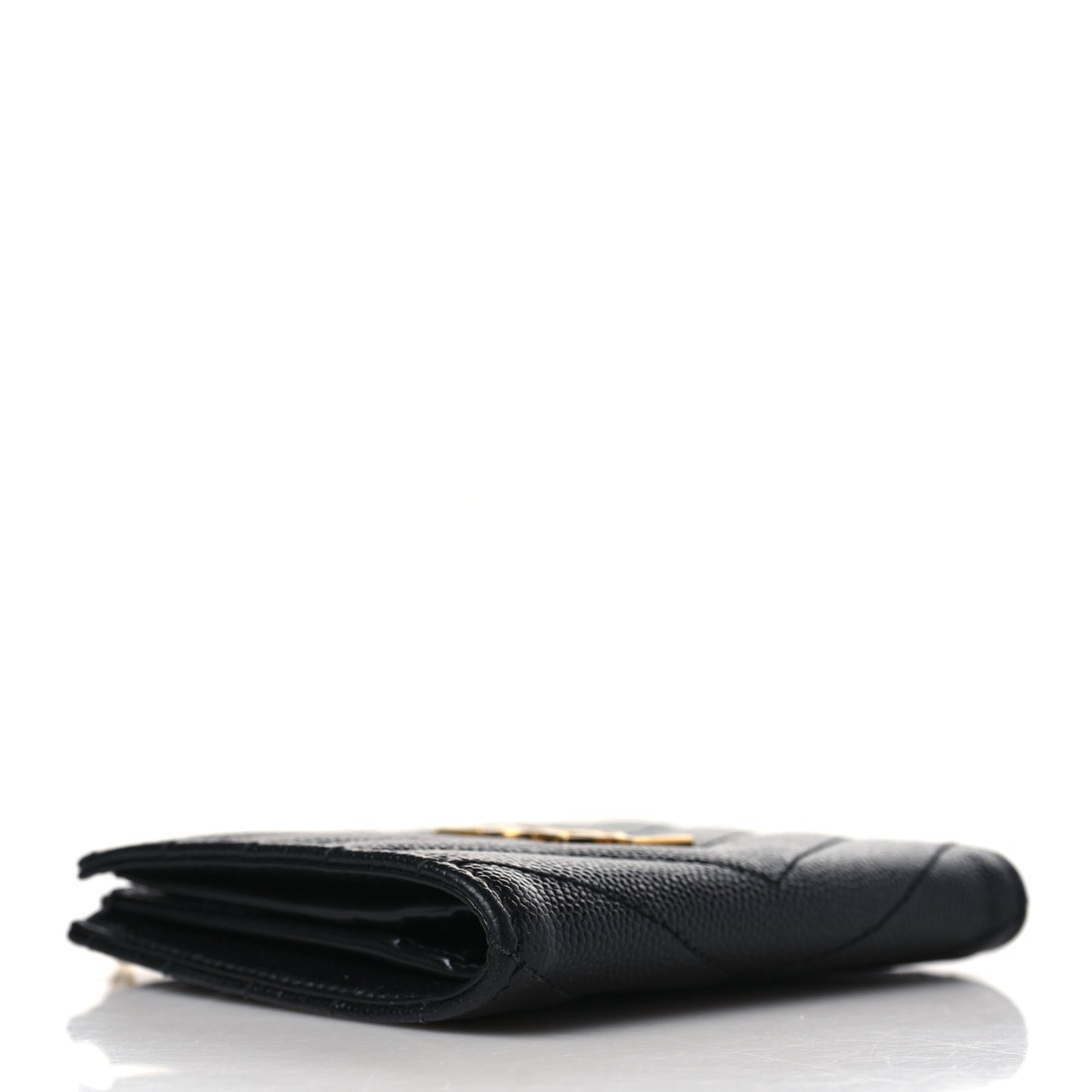 Grain De Poudre Matelasse Chevron Monogram Zipped Card Case Black