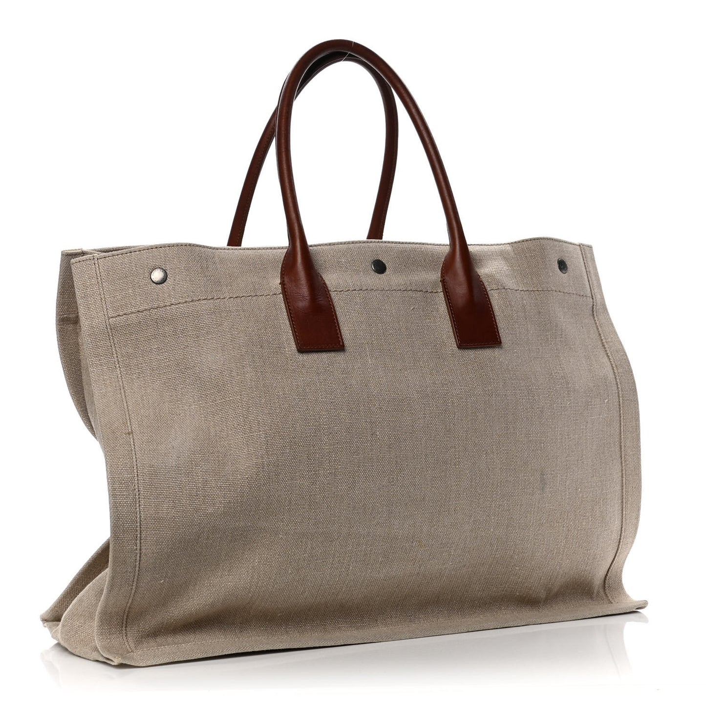 Linen Calfskin Rive Gauche Tote Tan