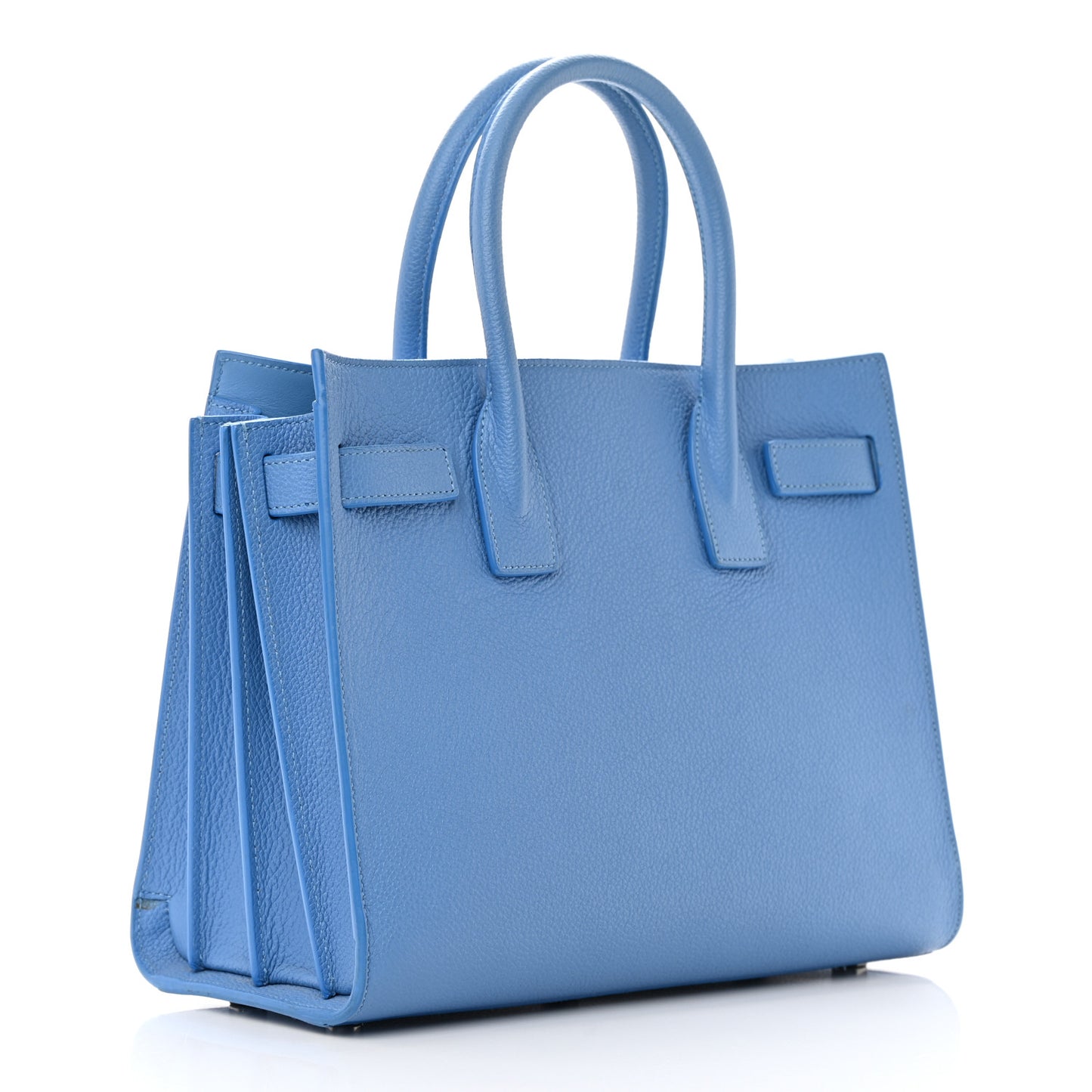 Grained Calfskin Baby Sac De Jour Blue Clair