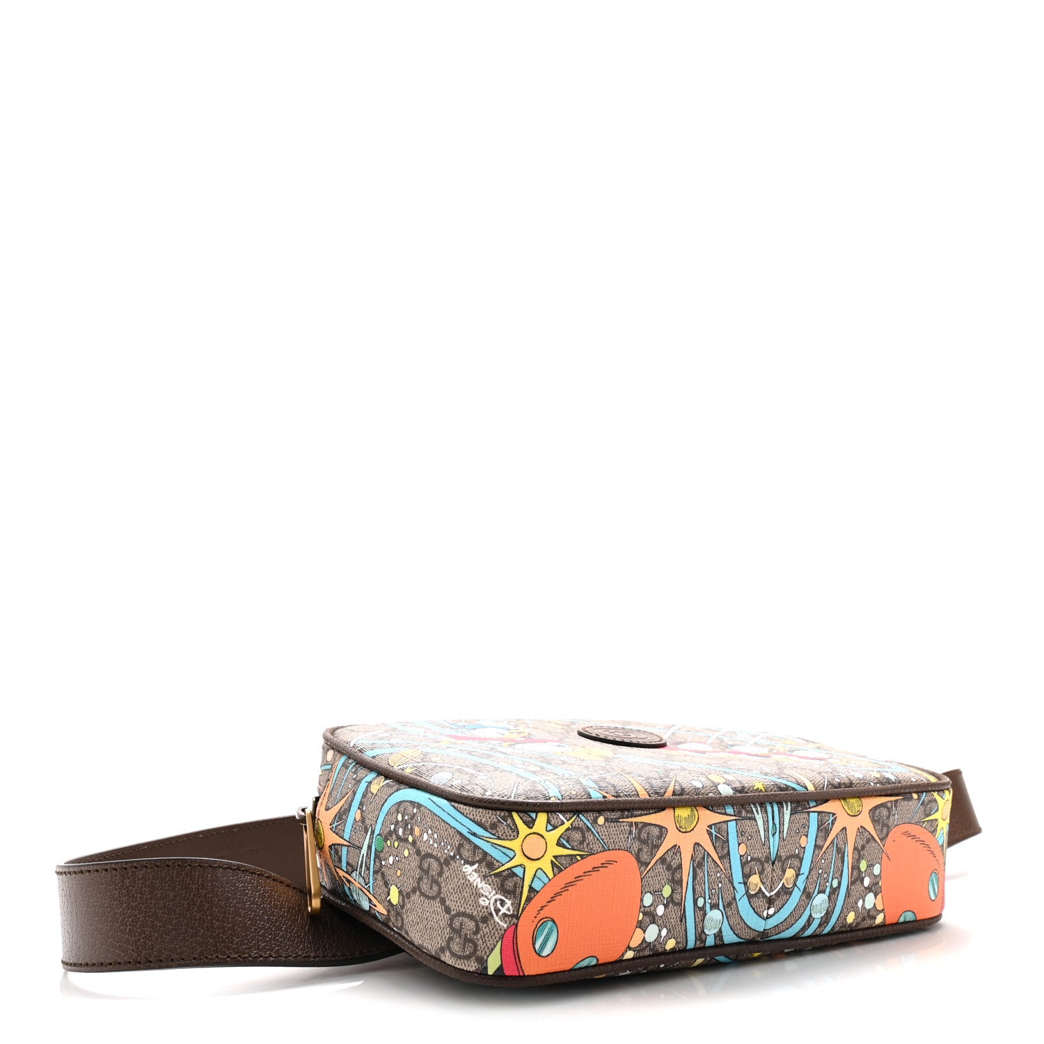 Gucci X DISNEY GG Supreme Monogram Donald Duck Small Interlocking G Belt Bag 120 48 Beige Multicolor New Acero 4 of 11