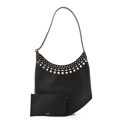 Alaia Calfskin Laser Cut Medium Gail Shoulder Bag Black 1 of 10