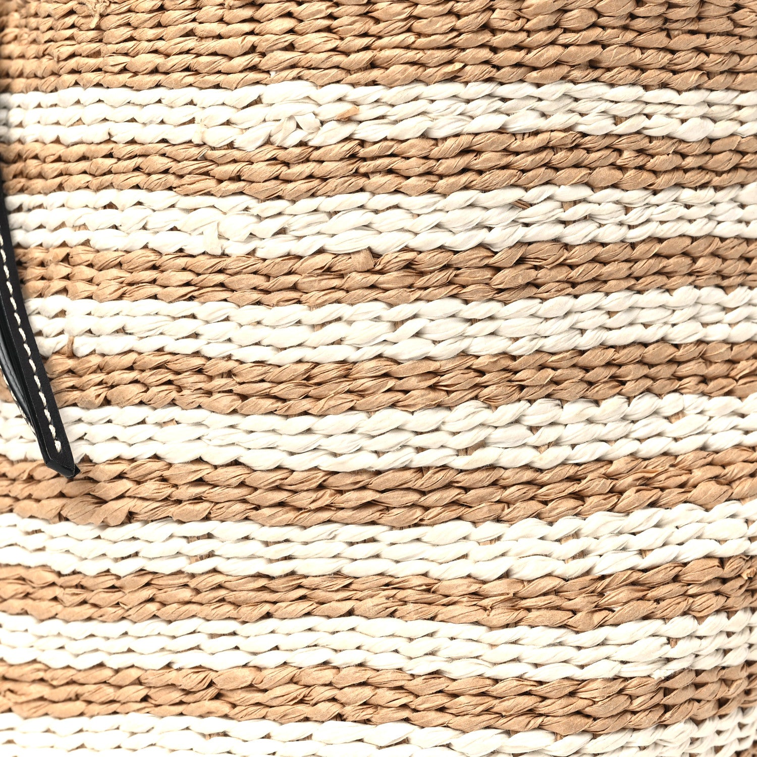 Chloe Raffia Calfskin Small Woody Striped Basket Bag Brown 8 of 10