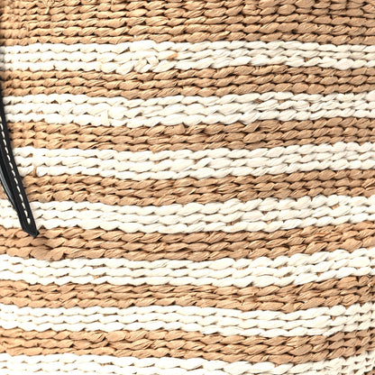 Chloe Raffia Calfskin Small Woody Striped Basket Bag Brown 8 of 10