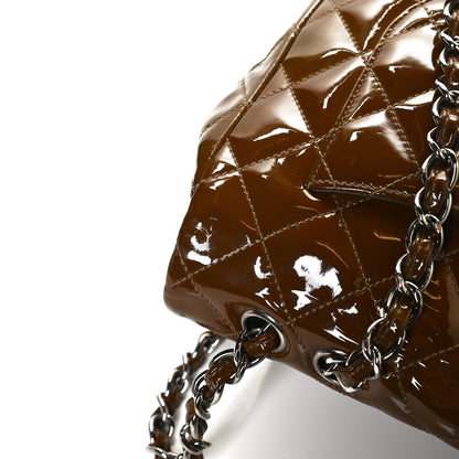 Chanel Patent Quilted Jumbo Single Flap Brown 16 of 16