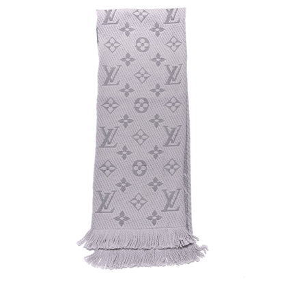 Louis Vuitton Wool Silk Logomania Scarf Pearl Grey 3 of 5
