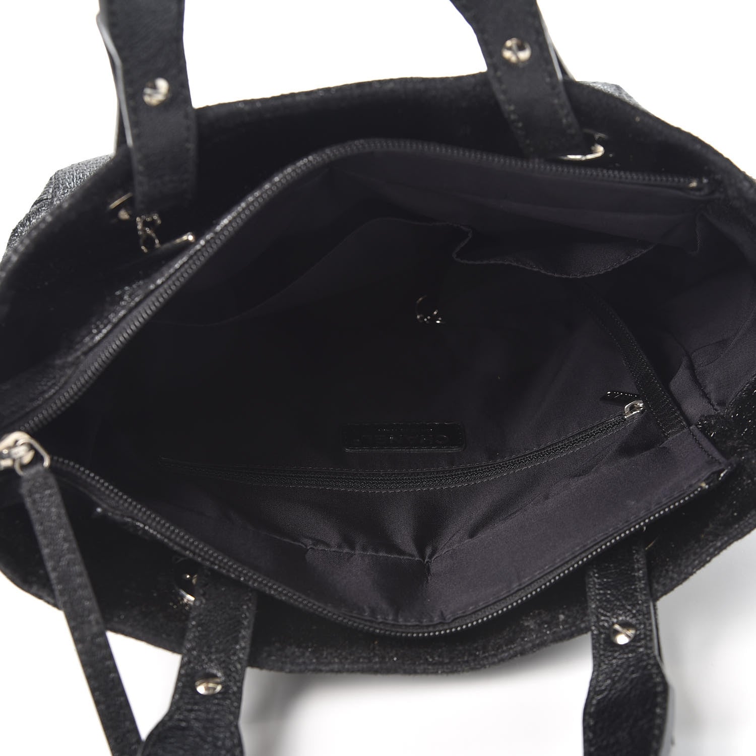 Chanel Coated Canvas Quilted Small Paris Biarritz Tote Black 4 of 10