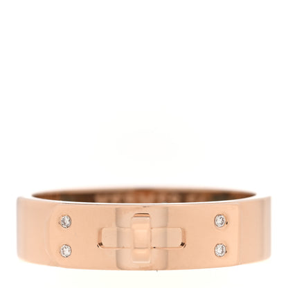 Hermes 18K Rose Gold Diamond PM Kelly Ring 54 7 1 of 5
