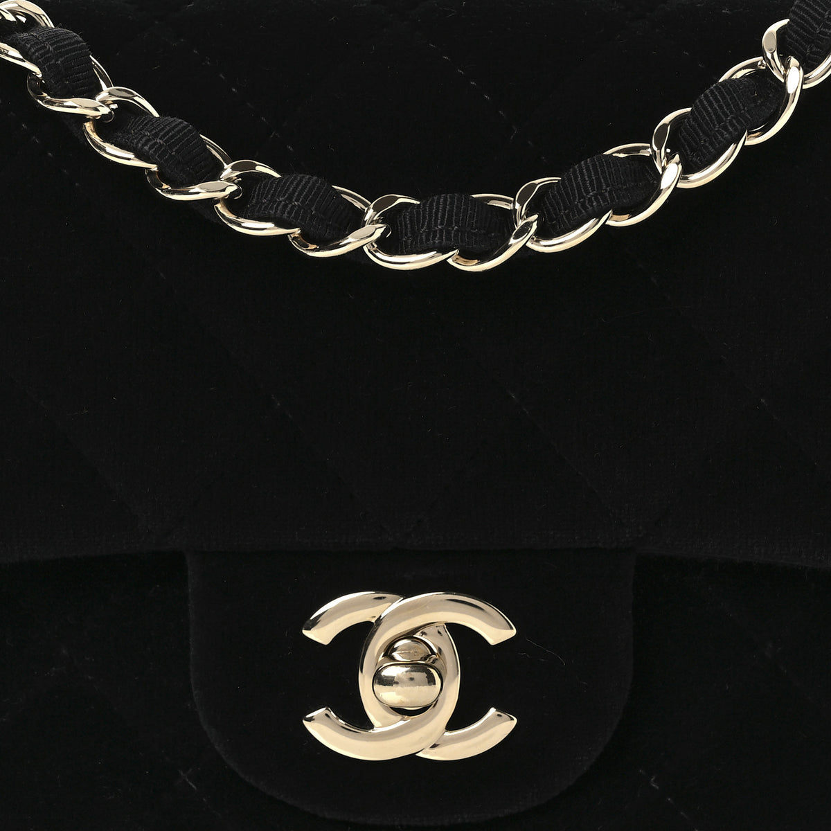 Chanel Velvet Quilted Mini Rectangular Flap Black 8 of 12