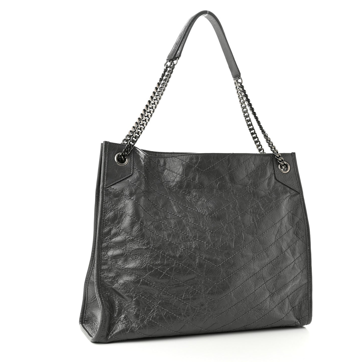 Crinkled Calfskin Matelasse Monogram Niki Shoulder Bag Storm